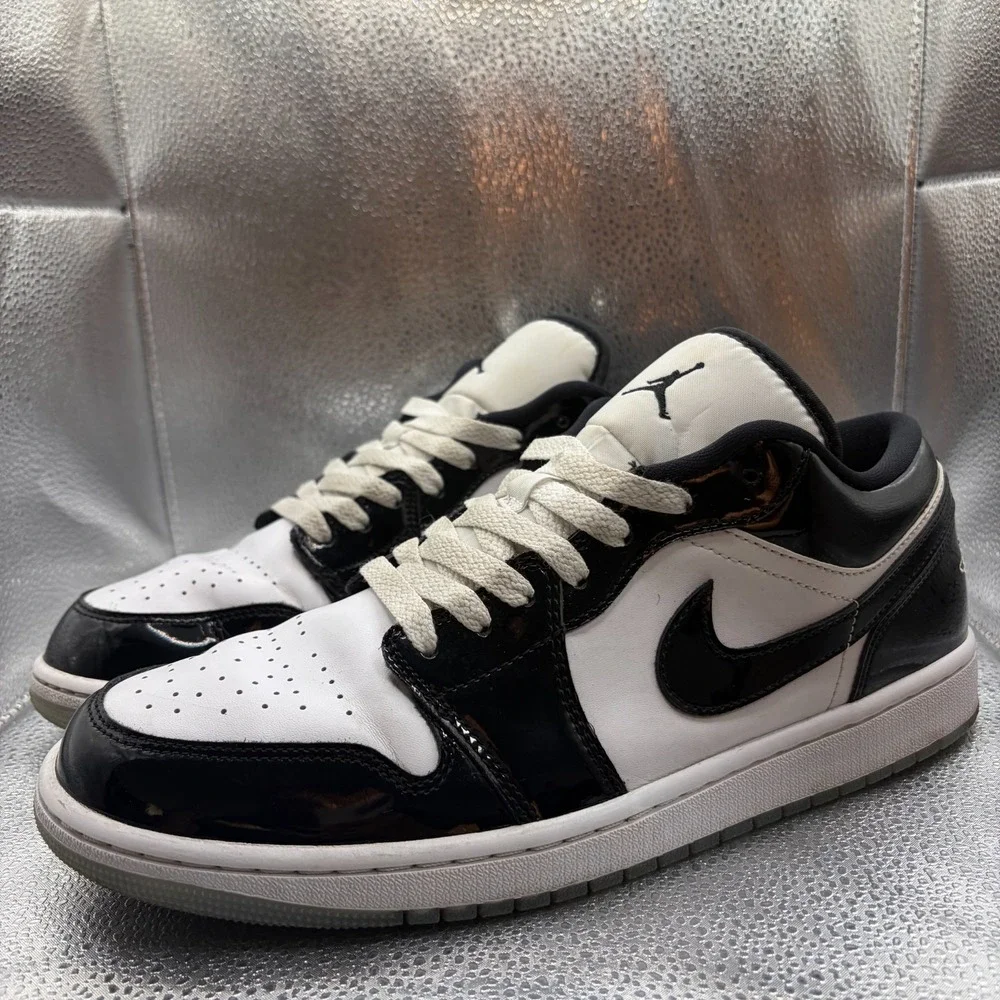 Size 11 Jordan 1 Low SE Concord White Black Mens Lace-Up Shoes DV1309-100